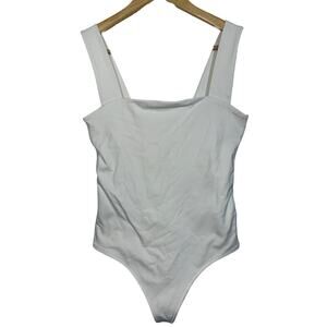 NEW Abercrombie & Fitch Soft AF White Square Neck Sleeveless Bodysuit Women Sz S
